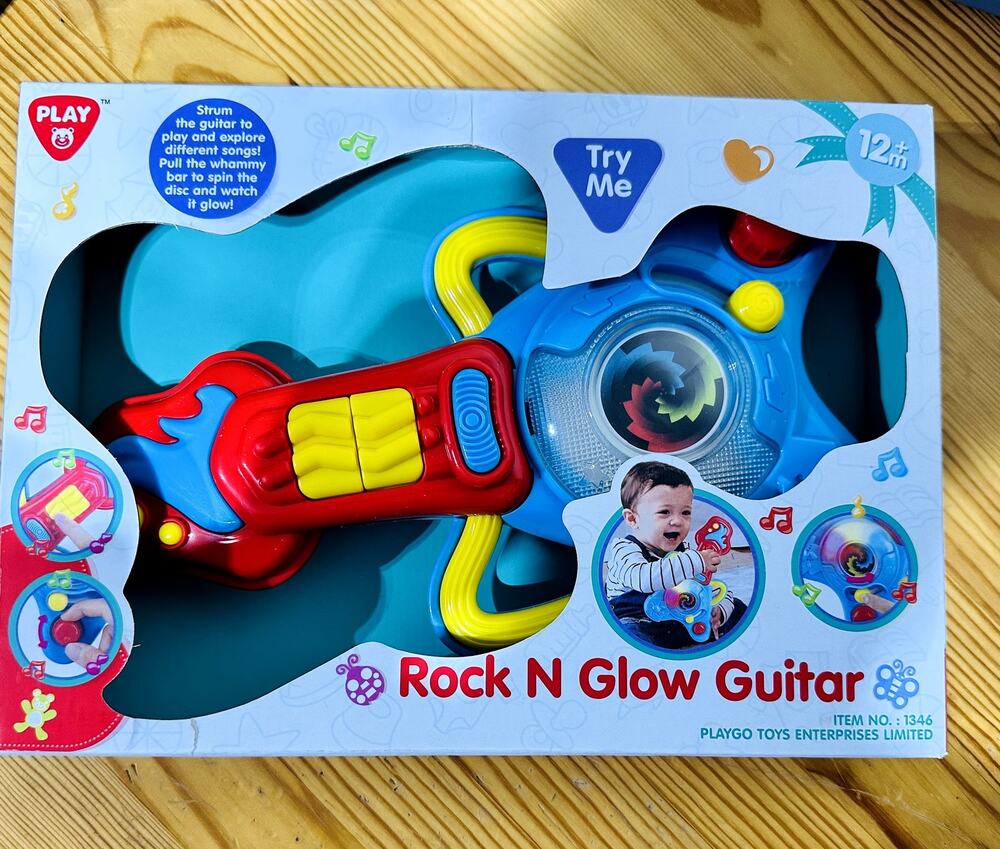 Play Rock N Glow Guitar Toy 12+ Months Baby Toddler Musical 11" Strum Buttons
